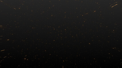 Golden star in space particle background 