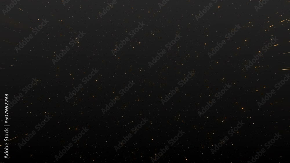 Wall mural golden star in space particle background