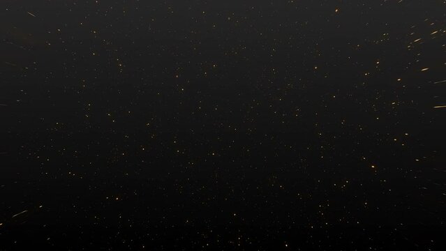 Golden star in space particle background 