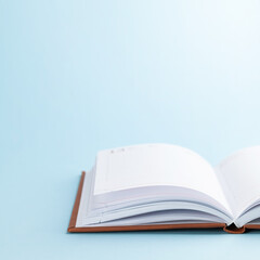Notepad over blue background