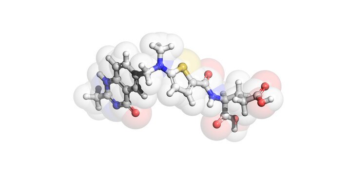Raltitrexed, anticancer drug, 3D molecule
