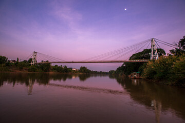 abstract background view of the colorful twilight sky.In the evening, the colorful changes (pink, orange, yellow, purple, sky) merge into the beauty of nature
