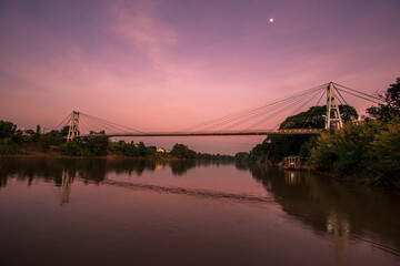 abstract background view of the colorful twilight sky.In the evening, the colorful changes (pink, orange, yellow, purple, sky) merge into the beauty of nature