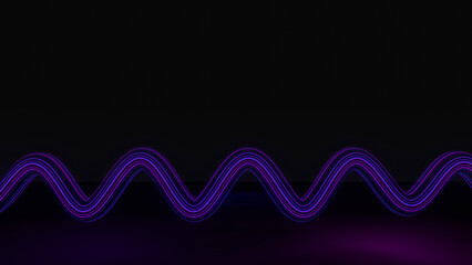 3d render of flash neon and light glowing on dark scene. Speed light moving lines. High fast  motion blur. Technology internet of future network. Sci fiction of hyperspace interstellar travel.