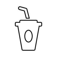 Obraz premium Drink, glass, ice outline icon. Line art vector.