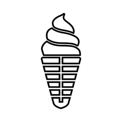 Cone, cream, ice outline icon. Line art vector.