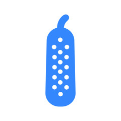 Cucumber, vegetable icon. Blue color design.