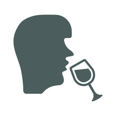 Drink, glass, tasting icon. Gray vector graphics.