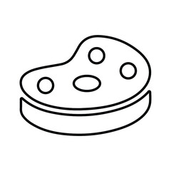 Eye, food, meat line icon. Outline vector.