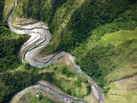 Snake River in the middle of the mountains in Mountain Province Philippines