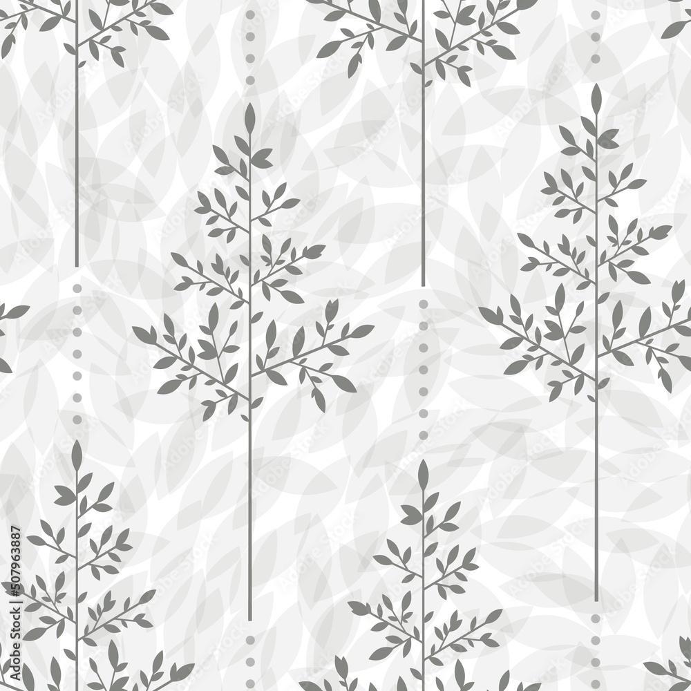 Poster Minimalist nature inspired vector pattern, elegant seamless texture