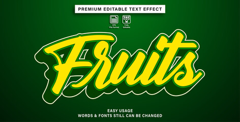 editable text effect fruits