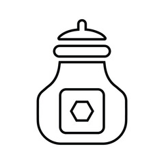 Food, pot, shaker outline icon. line art vector.