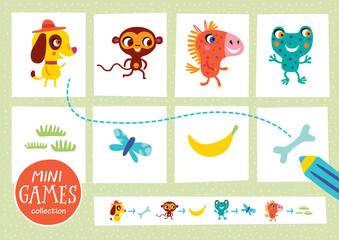 Fototapeta premium Mini games collections. Feed the animals.