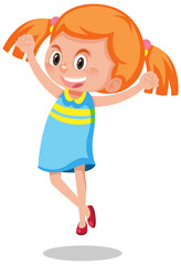 Happy girl cartoon character