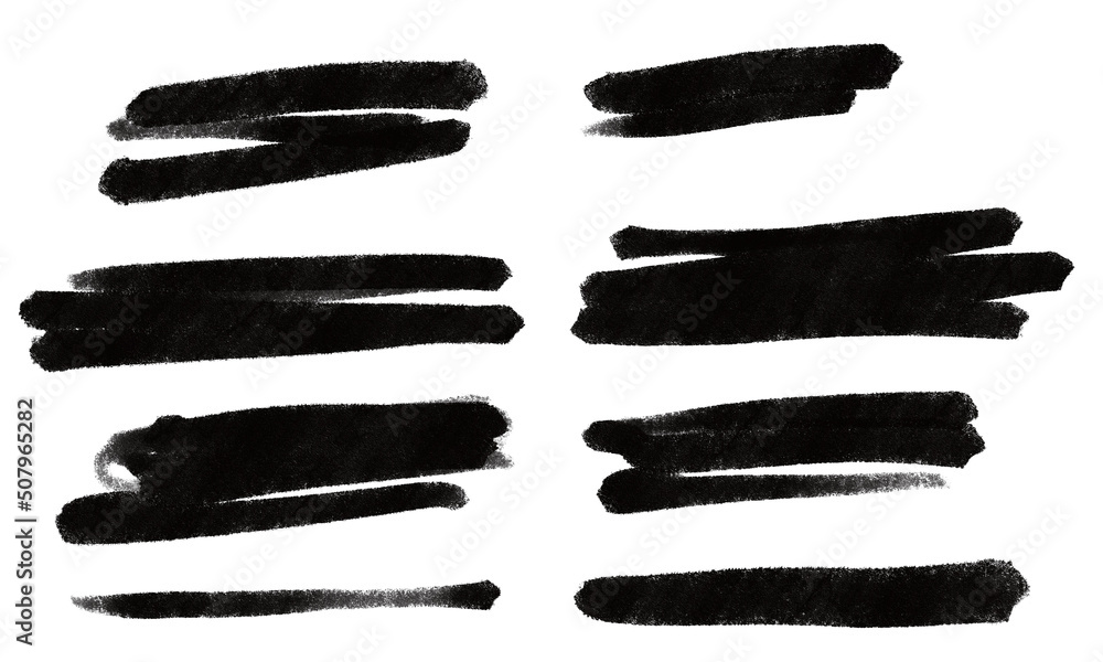 Poster abstract brush stroke elements. black lines in abstract scribble style for creative design