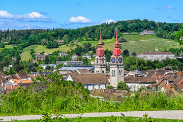 Winterthur, Stadtkirche, Kirche, Rosengarten, Rosen, Heiligberg, Stadt, Altstadt, Altstadthäuser, Aussichtspunkt, Park, Spazierweg, Sommer, Schweiz