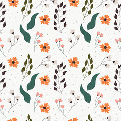 Seamless pattern with spring flowers. 