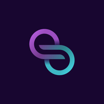 G and S letters corporate stylish infinity shape blue violet logo design