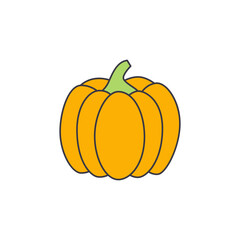Pumpkin icon in color, isolated on white background 
