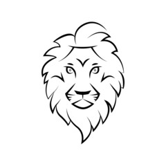 Lion icon outline symbol. Lion logo. Tattoo drawing muzzle of a lion
