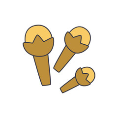 Clove, clove bud icon in color, isolated on white background 