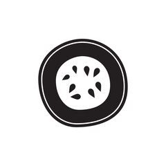 Cucumber, cucumis sativus icon in black flat glyph, filled style isolated on white background