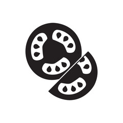 Sliced Tomato icon in color, isolated on white background 