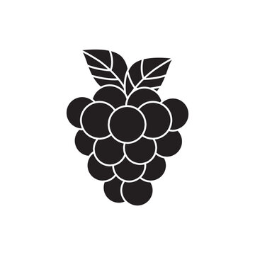 recommend clip art: Blackberries icon in black flat glyph, filled style isolated on white background