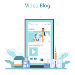 Pharmacologist online service or platform. Pharmacist preparing