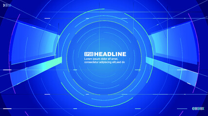 Tunnel future space background with vertical extension of dots, lines and planes