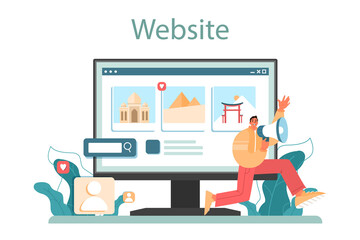 Travel agency marketing campaign online service or platform