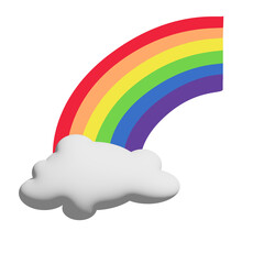 Rainbow. Gradient mesh, color rainbow, summer or spring blue sky wallpaper. Rainbow color spectrum.  Rainbow after rain. 
