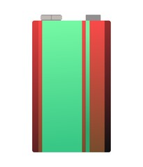 Powerful Battery Energy source. Electricity accumulator. Galvanic cell. electrolytic dissociation. Isolated on white background. Salt and helium lithium objects. Vector