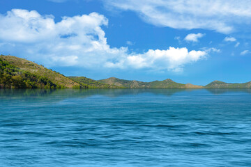 Beautiful lake view with hill