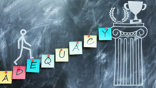 Adequacy make steps to success, wealth and prosperity in personal and business life. Adequacy help reaching awards and gratification for your hard work.,3d illustration