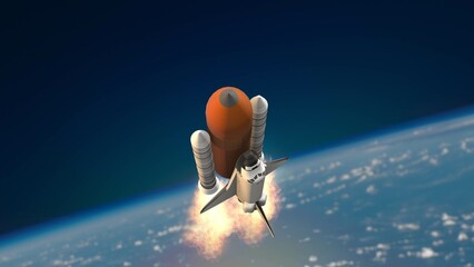 Space shuttle travelling in space  © Cinefootage Visuals