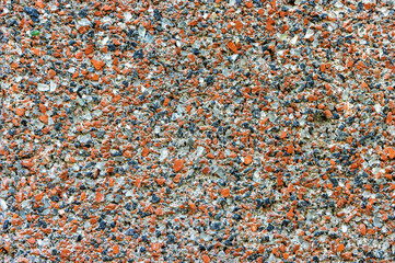 plastered wall with pebbles of various shapes