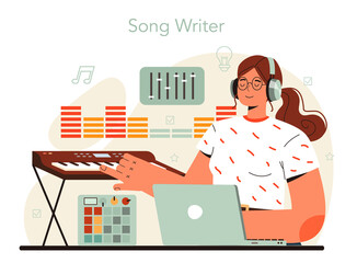 Composer. Author making and playing music with professional