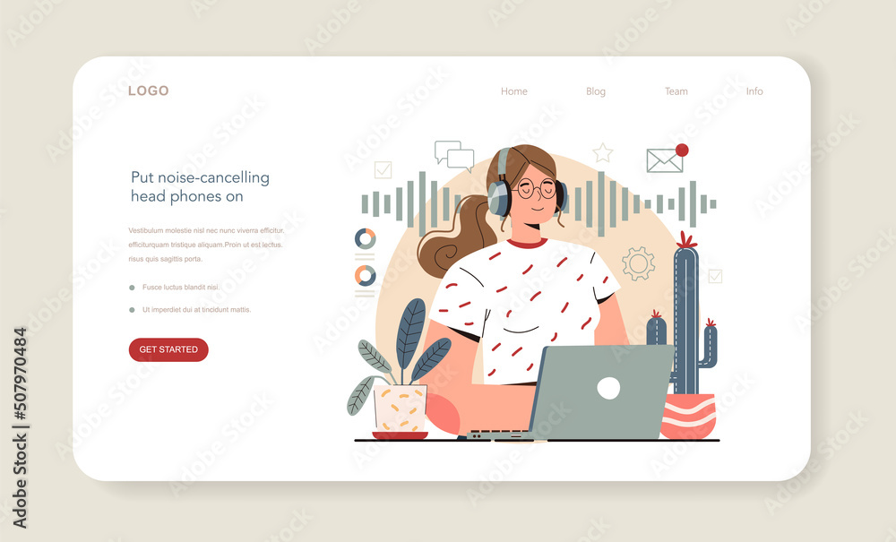 Poster hyperfocus idea, how to become more efficient web banner or landing page