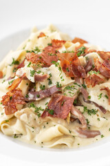 creamy parma ham prosciutto pasta with mushrooms