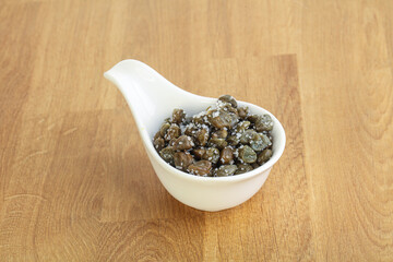 Salted marinated capers snack appetiser
