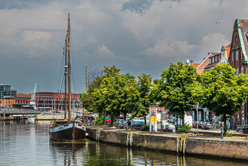 Hafen auf der Trave in Lübeck