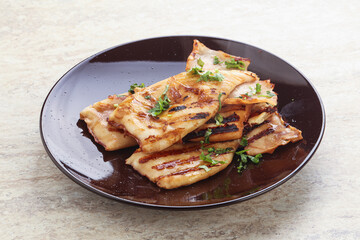 Grilled squid with unagi sauce