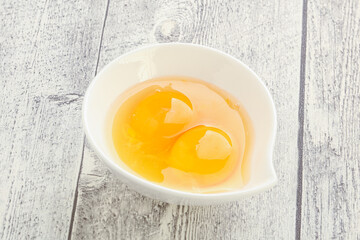 Chicken egg in the bowl