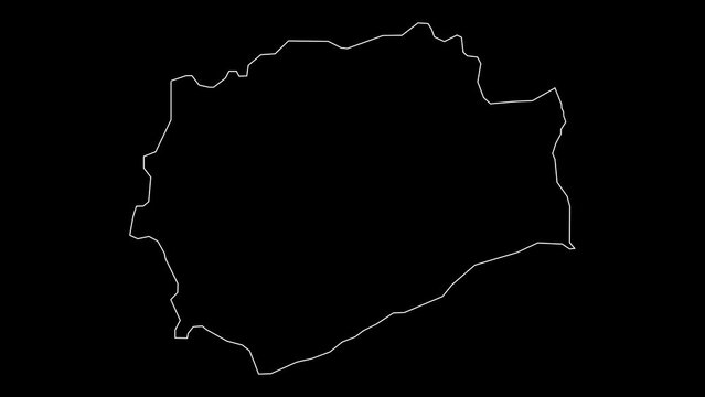 Buada district map of Nauru outline animation