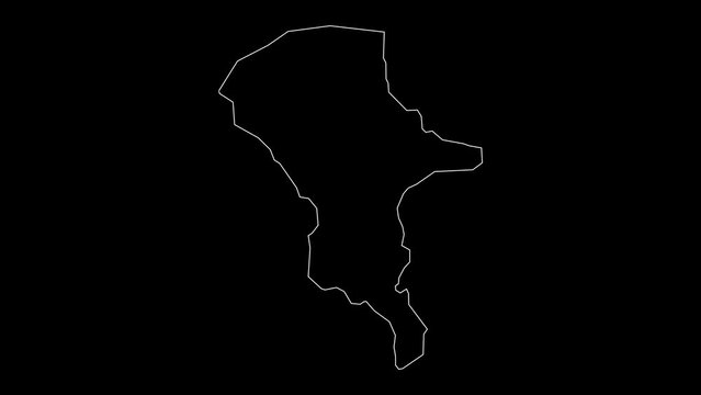 Ewa district map of Nauru outline animation