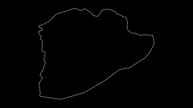 Meneng district map of Nauru outline animation