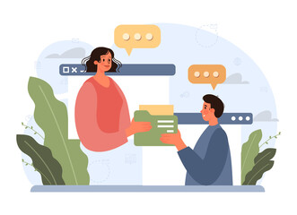 Asking for help concept. Character seeking support from other