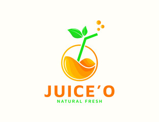 Fresh orange juice logo design